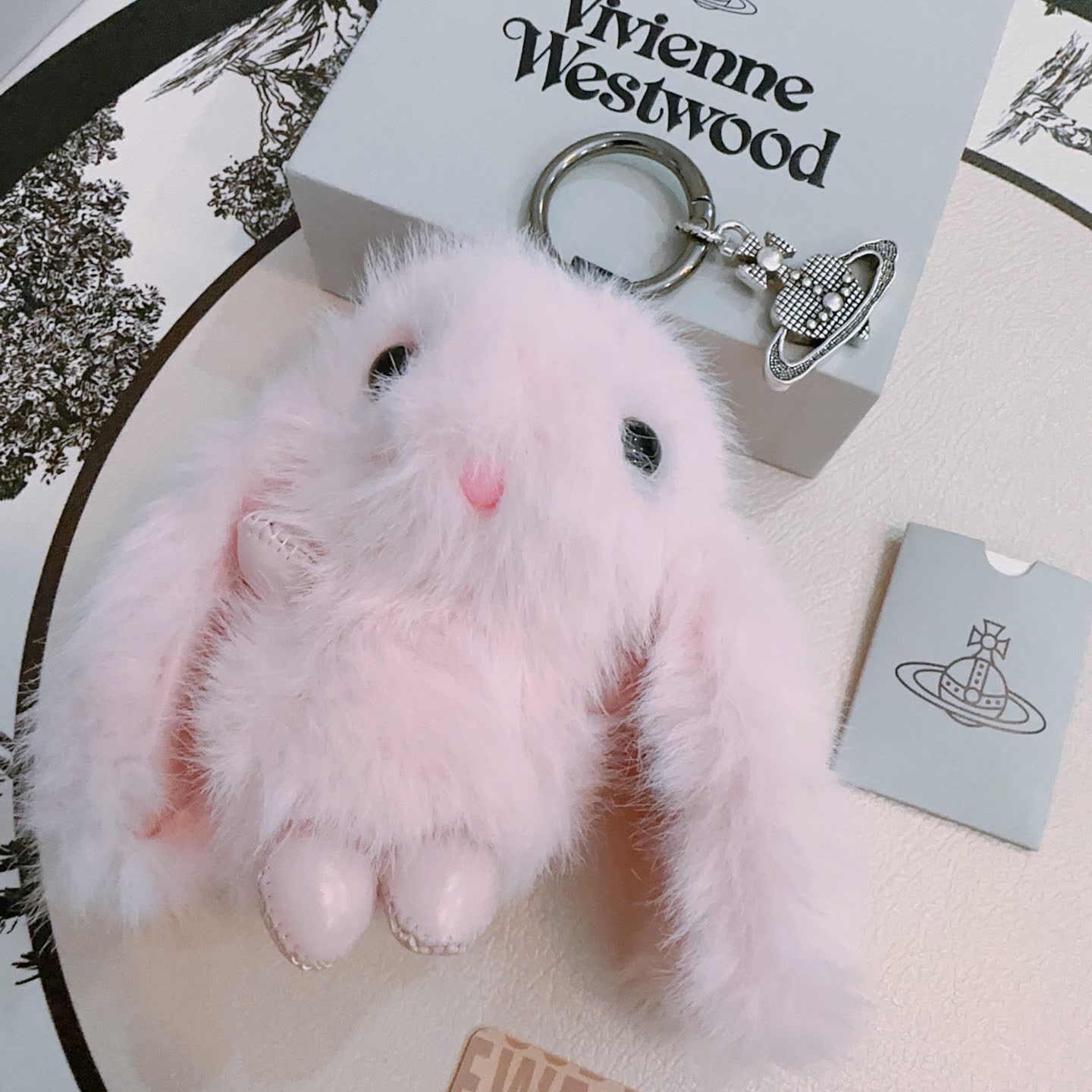 Vivienne Westwood Pink Fur Keychain